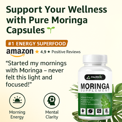 Parnik Naturals Ayurvedic Moringa Capsules 60 – Herbal Supplement for Detox, Immunity & Natural Weight Control