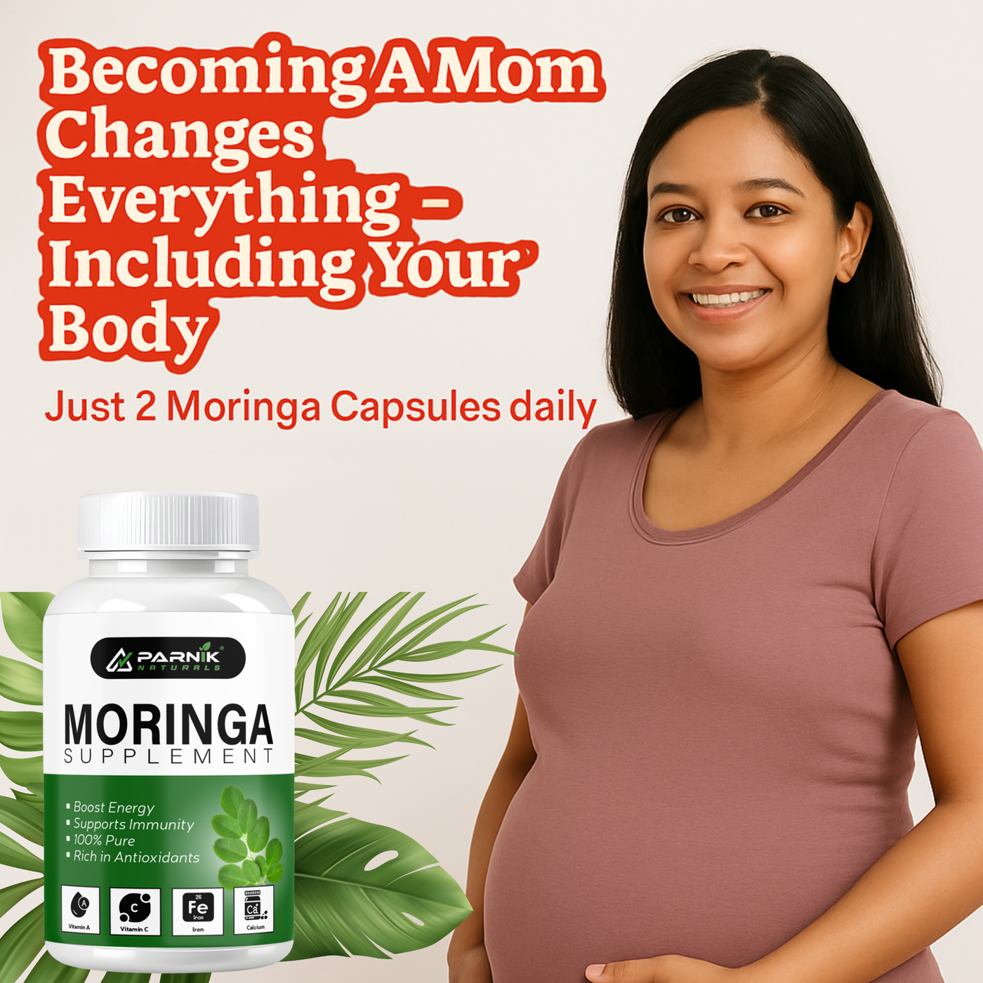 Parnik Naturals Ayurvedic Moringa Capsules 60 – Herbal Supplement for Detox, Immunity & Natural Weight Control