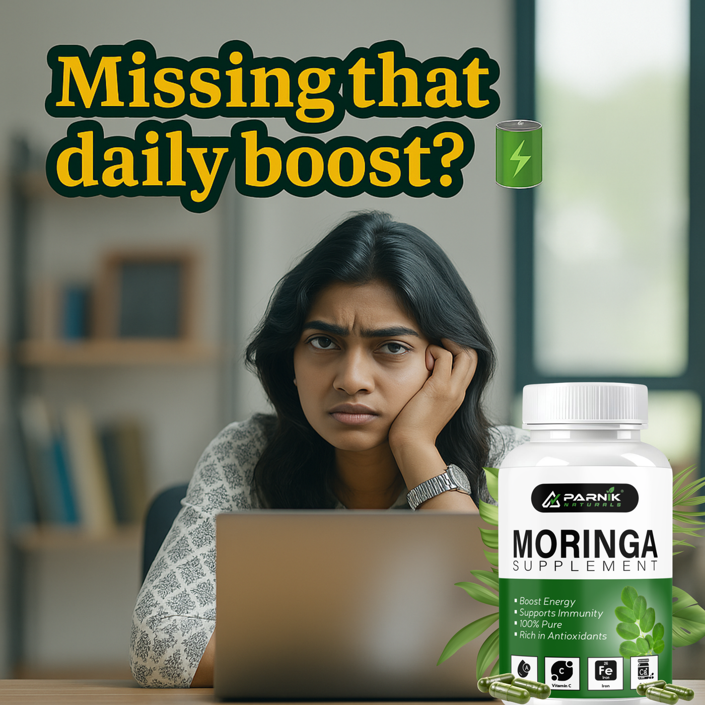 Parnik Naturals Ayurvedic Moringa Capsules 60 – Herbal Supplement for Detox, Immunity & Natural Weight Control