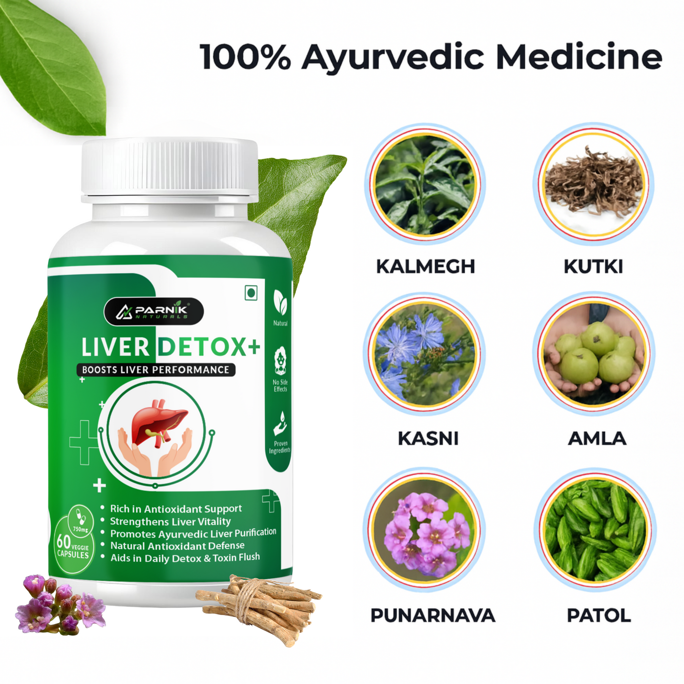 Parnik Naturals Moringa Capsules + Liver Detox Combo | 100% Natural Health Booster | Immunity + Digestion + Energy + Liver Cleanse